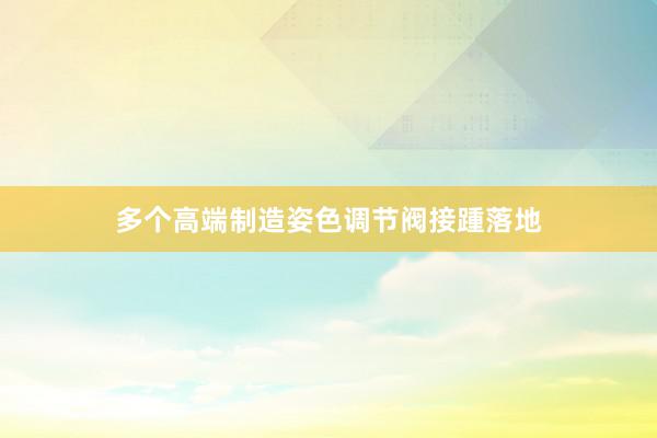 多个高端制造姿色调节阀接踵落地