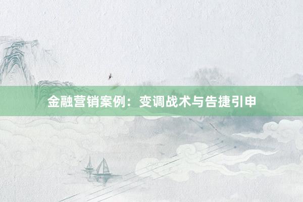 金融营销案例：变调战术与告捷引申